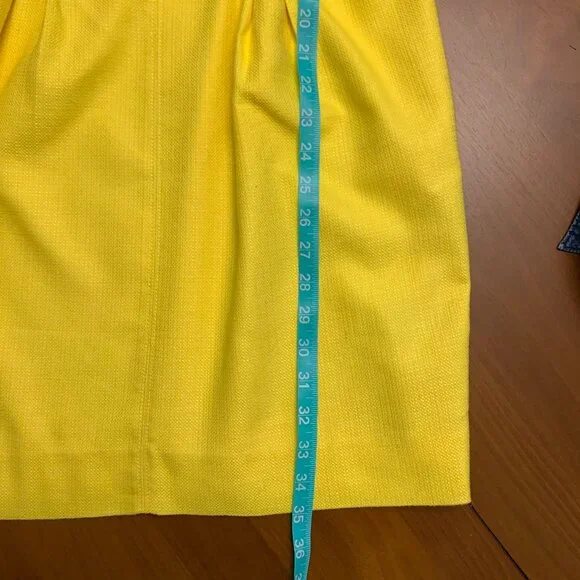 Sunshine Yellow J.Crew Basketweave Cotton Blend Dress - Picture 9 of 11